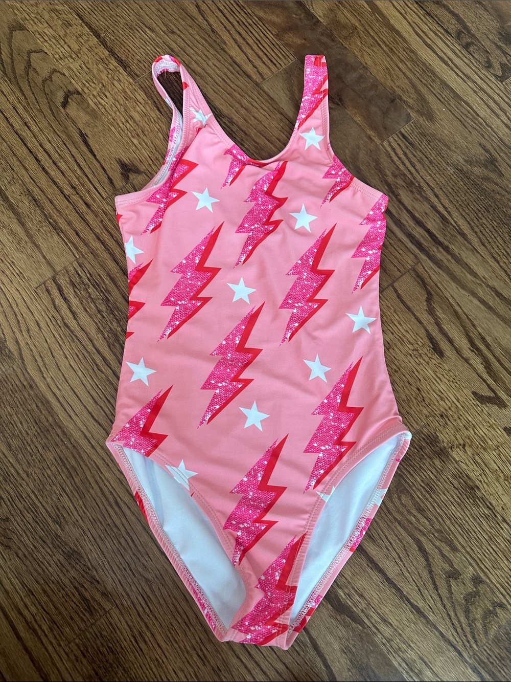 Lola + The Boys Pink Lightning Bolt One-Piece Swimsuit